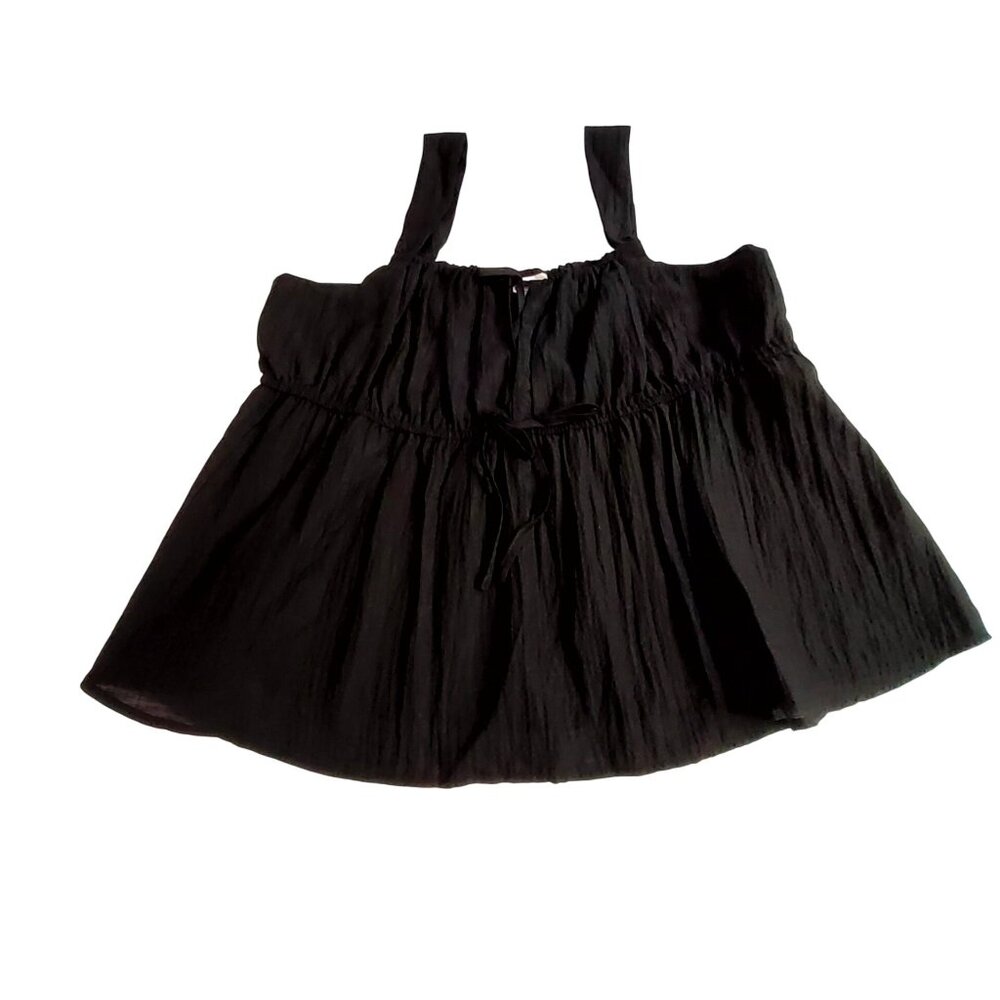 Womens A New Day Black Sleeveless Top Crinkled texture for sophisticated look XL